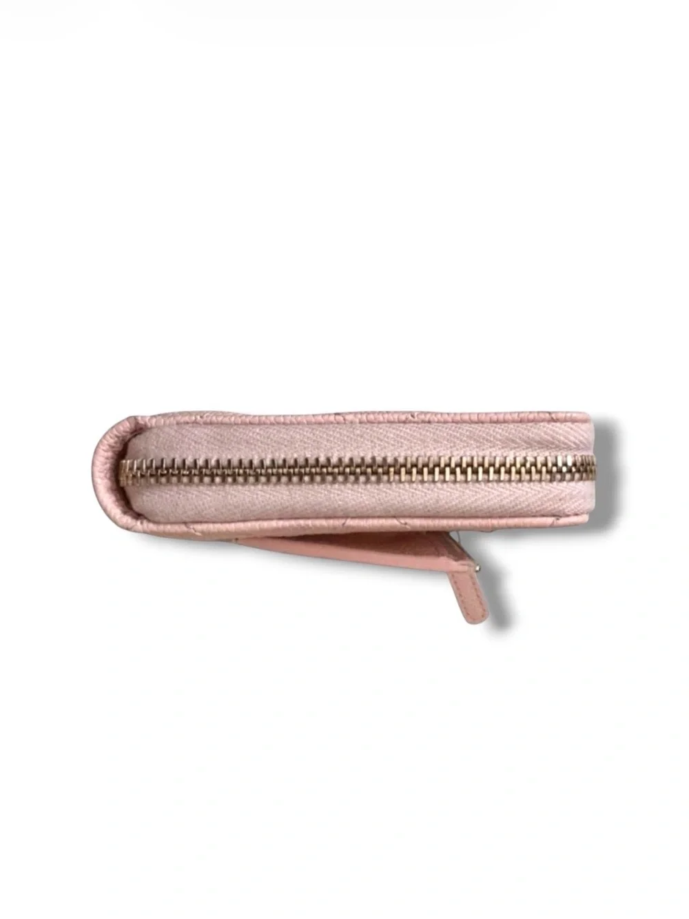 🆕🩷CHANEL LIGHT PINK Zipped Card Wallet Purse Shiny Grained Calfskin (CAVIAR) GHW